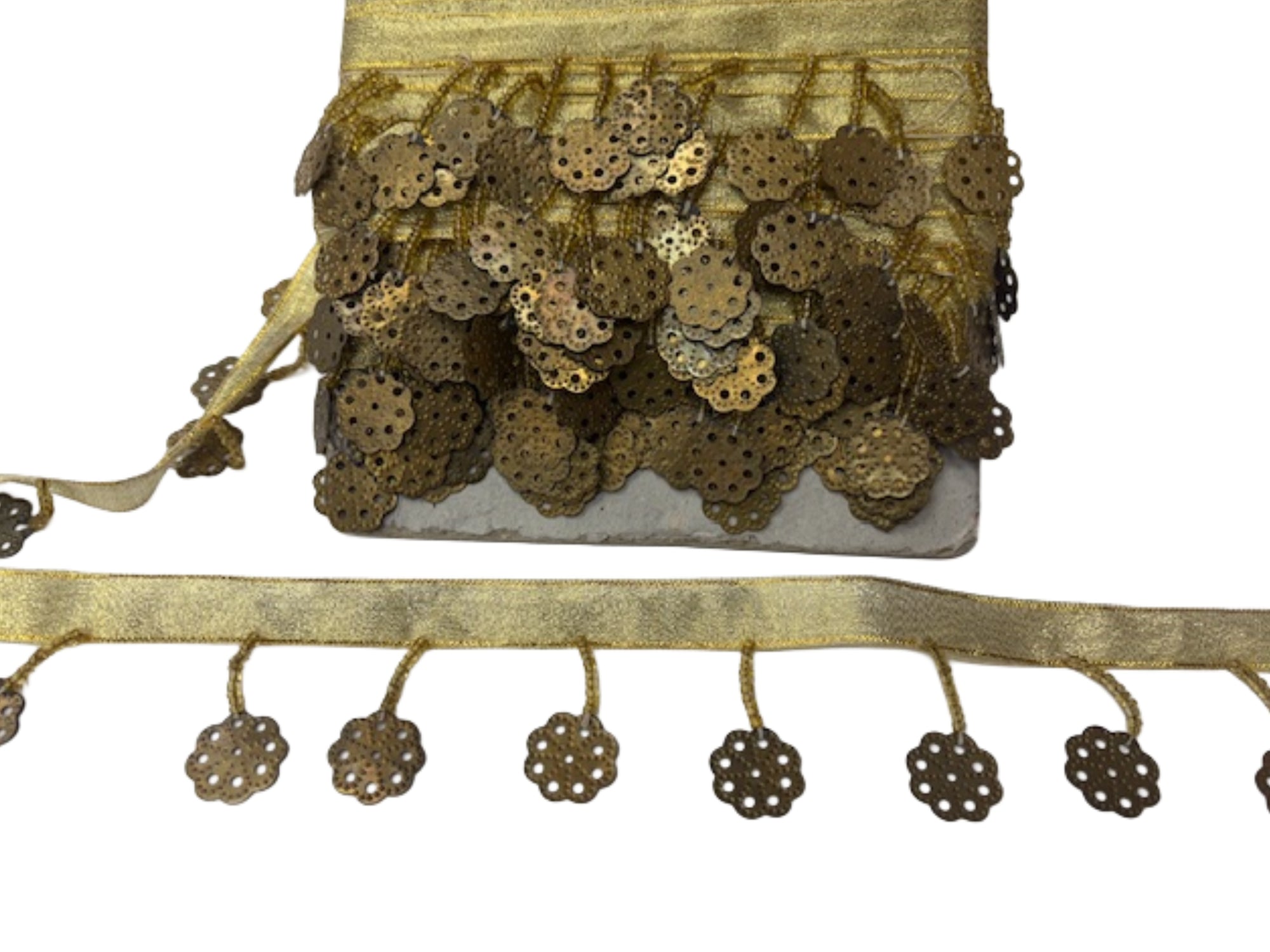 Vintage Gold Metal Tassel Trim - (SECONDS) - Cheap Fabrics