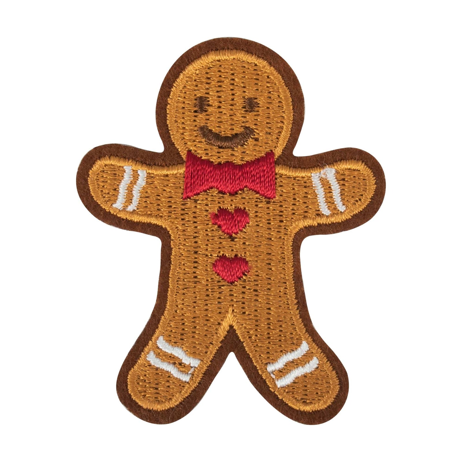 Christmas Motifs - Iron -On & Sew-On Patch GINGERBREAD MAN - Cheap Fabrics