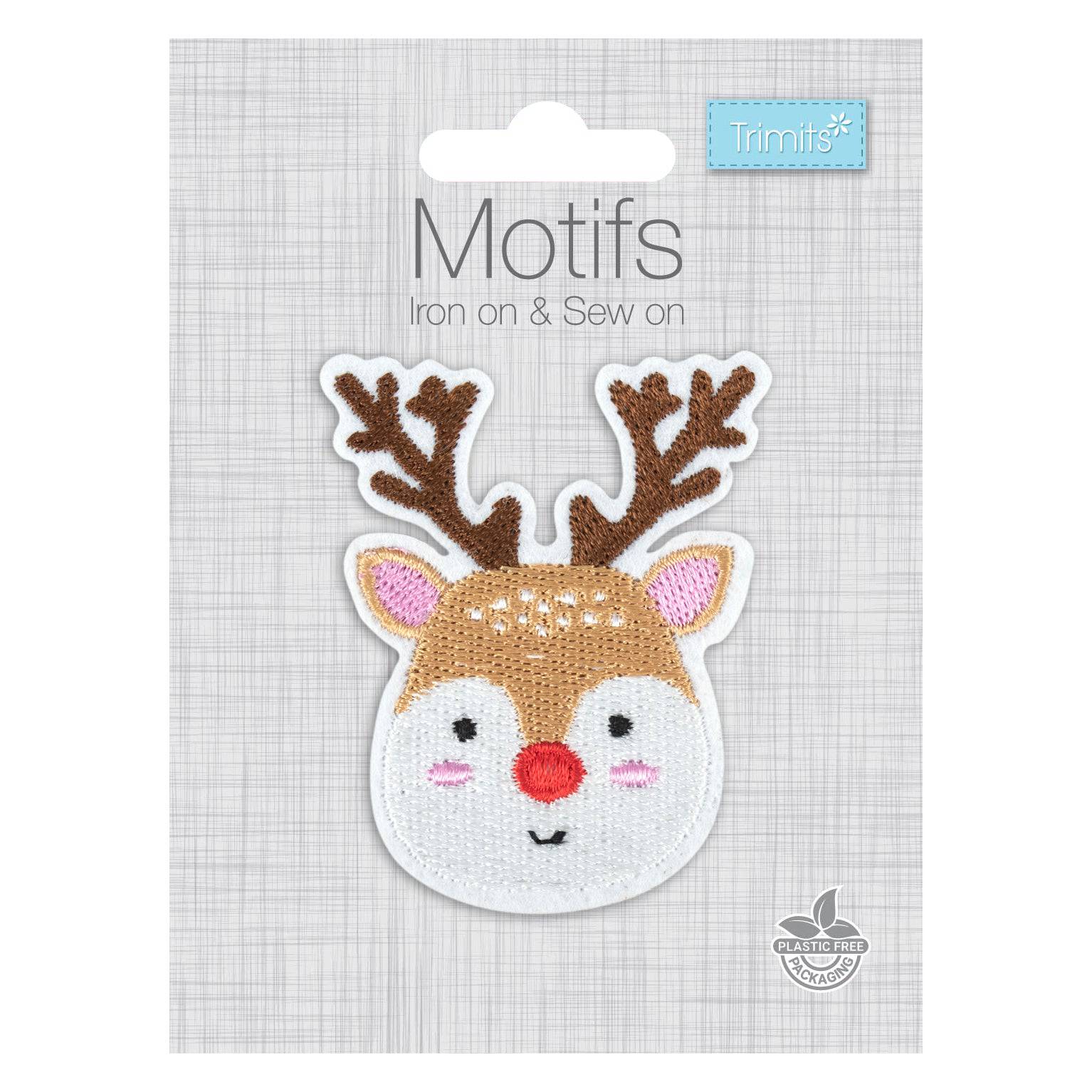 Christmas Motifs - Iron -On & Sew-On Patch REINDEER - Cheap Fabrics