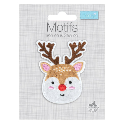 Christmas Motifs - Iron -On & Sew-On Patch REINDEER