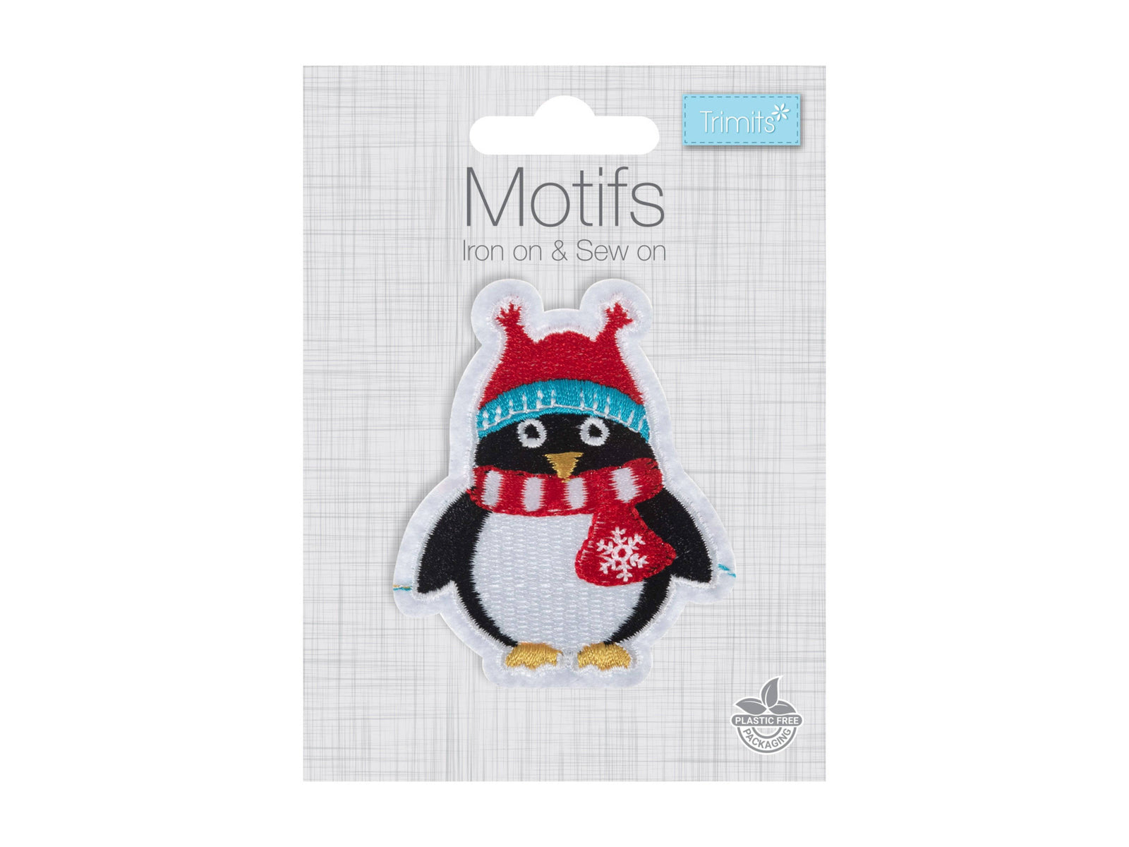 Christmas Motifs - Iron -On & Sew-On Patch PENGUIN - Cheap Fabrics