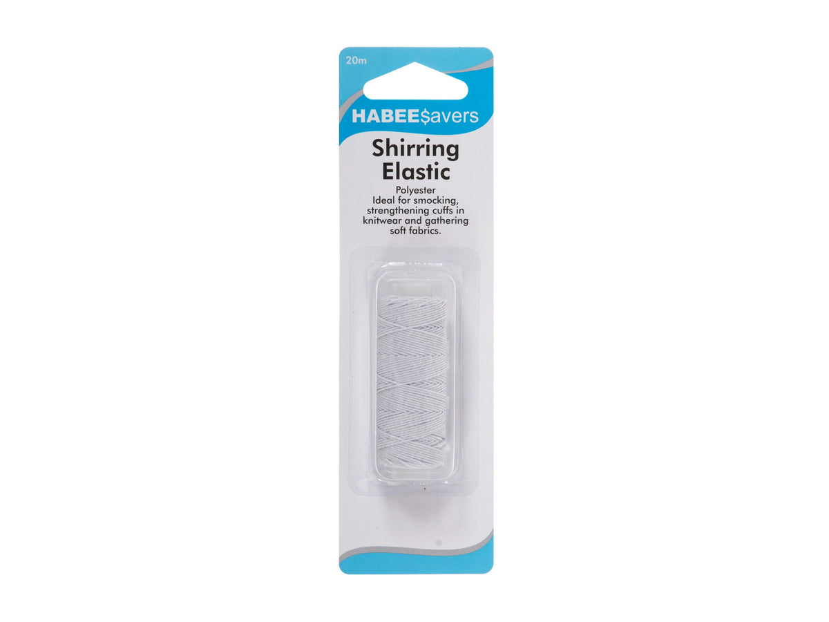 Shirring Elastic: 20mtrs: White - HABEESAVERS