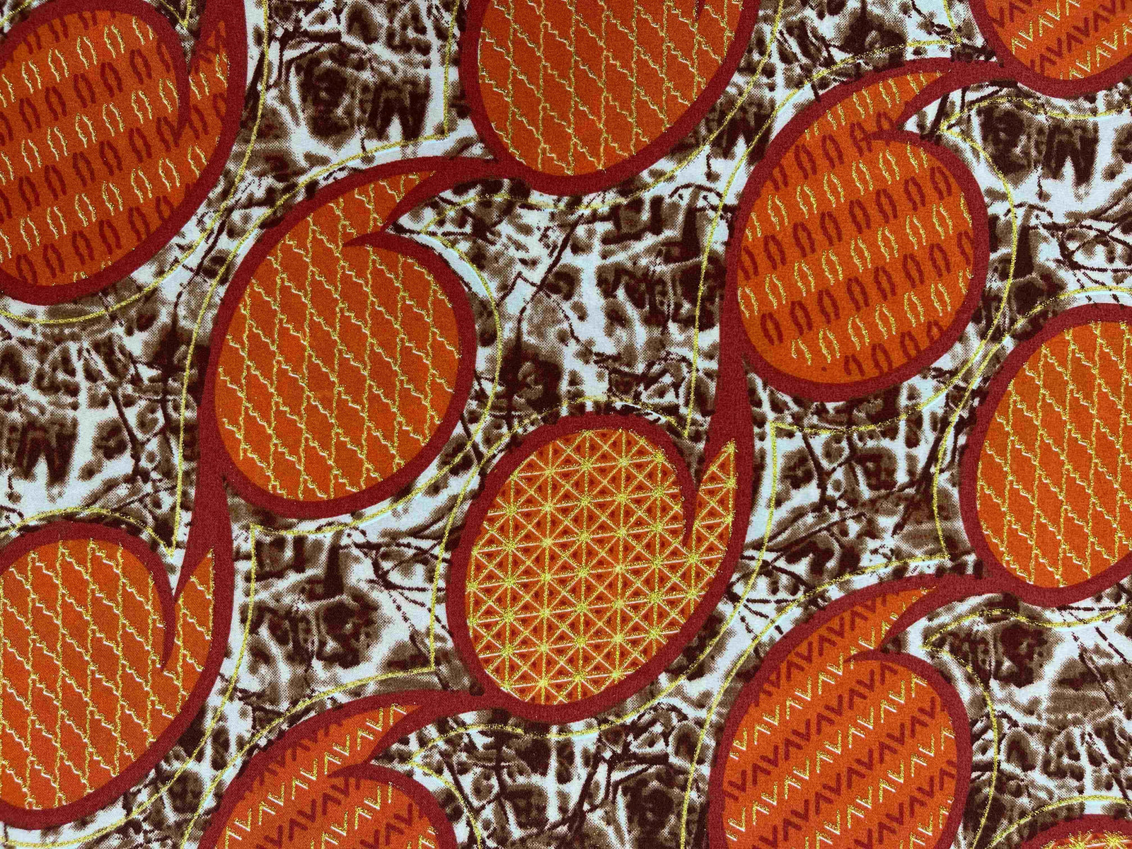 Bright African wax print fabric with bold geometric patterns, showcasing Design 3 by Cheapfabrics.