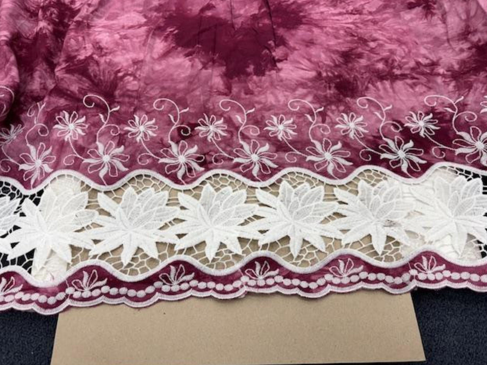 Batik Viscose - Lace Scalloped Edge - Cheap Fabrics