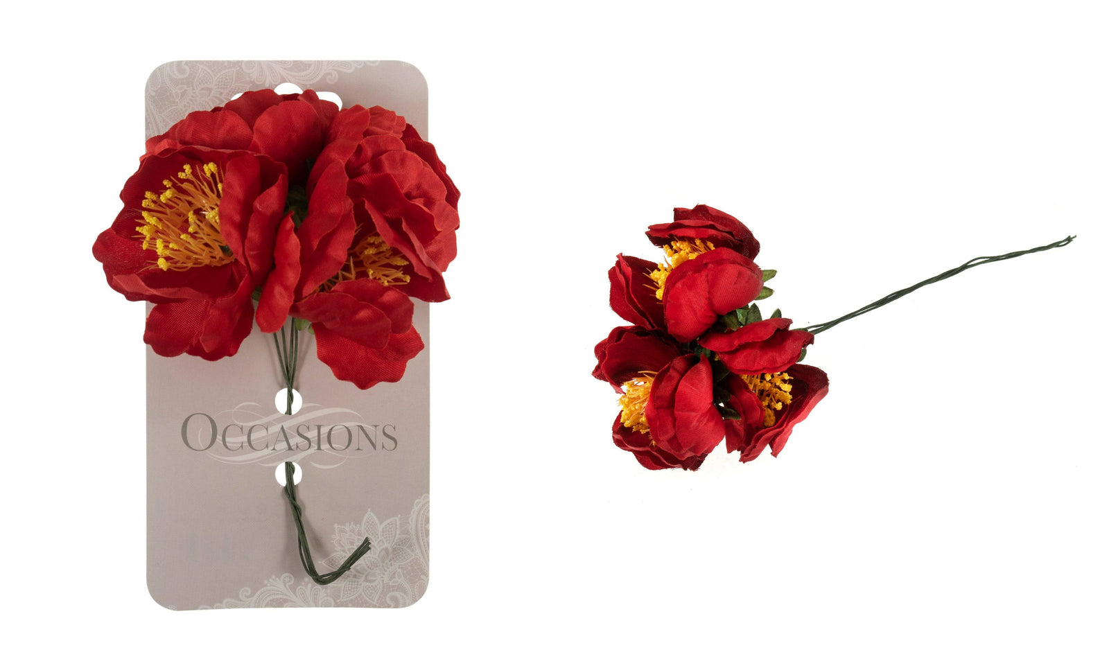 Hellebore In Red: 11 x 13cm (4 pcs) - Cheap Fabrics