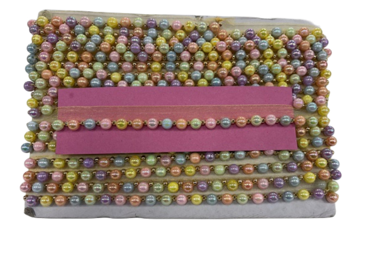 Multi Pearl Beaded Trim on Ribbon - Cheap Fabrics