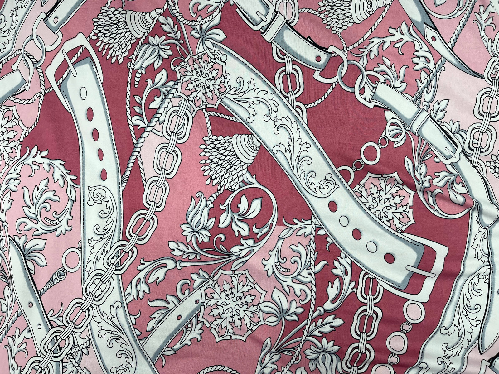 Belt Buckle Printed Jersey Fabric - Cheap Fabrics