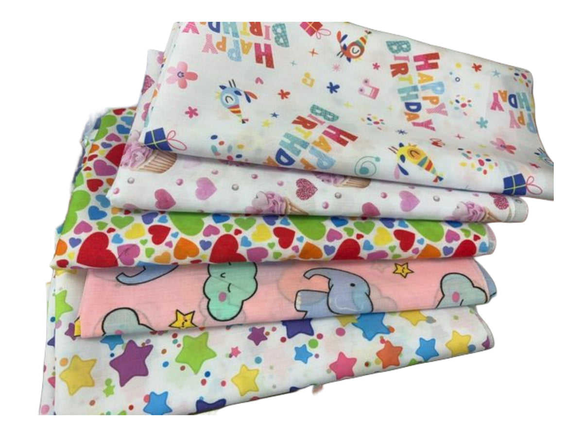 Bundle Bag - Polycotton GIRL BIRTHDAY (5 pieces)