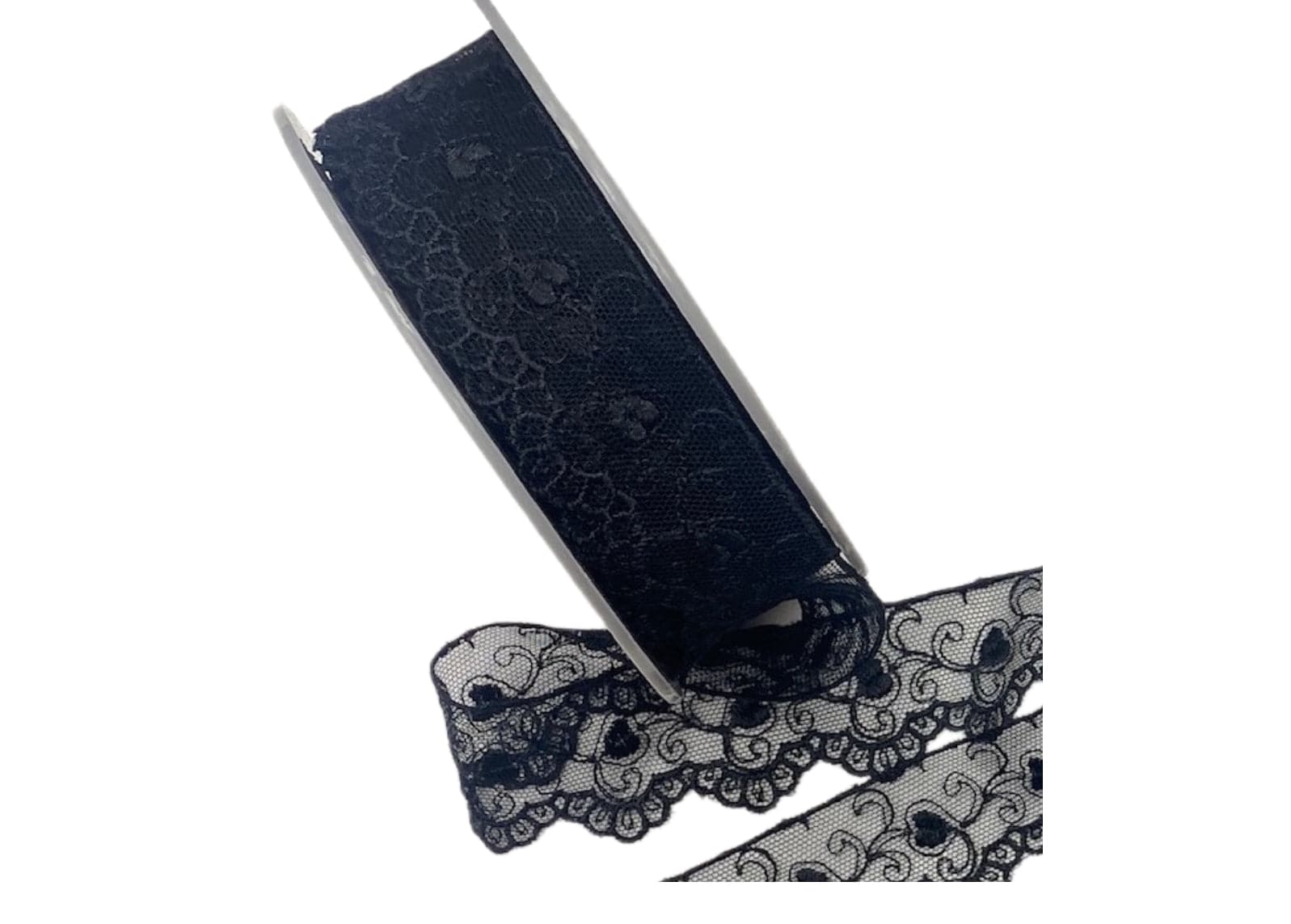 Black Heart Lace Trim - 35mm - Cheap Fabrics