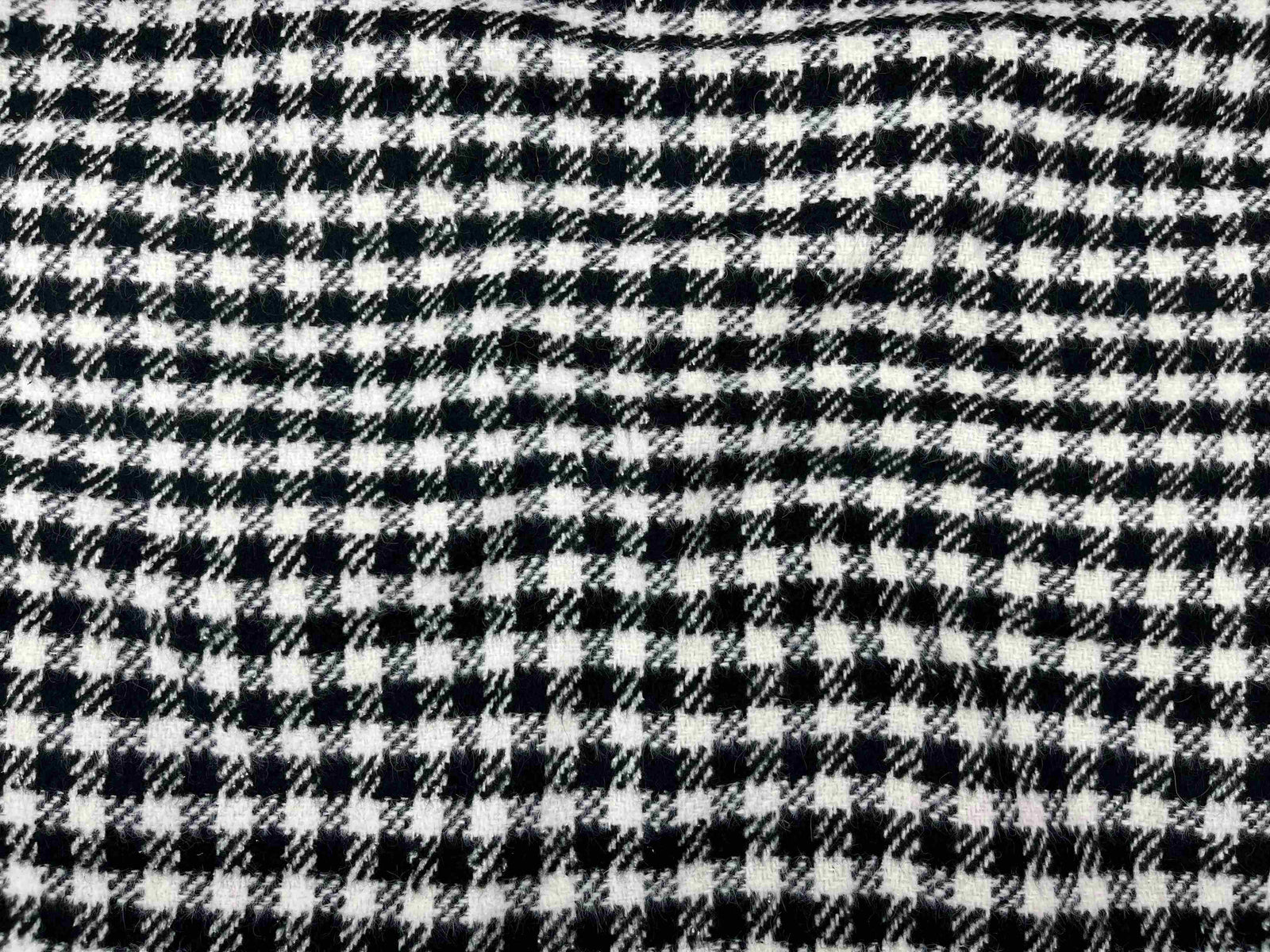Black Ivory Check Wool Mix Fabric - Cheap Fabrics