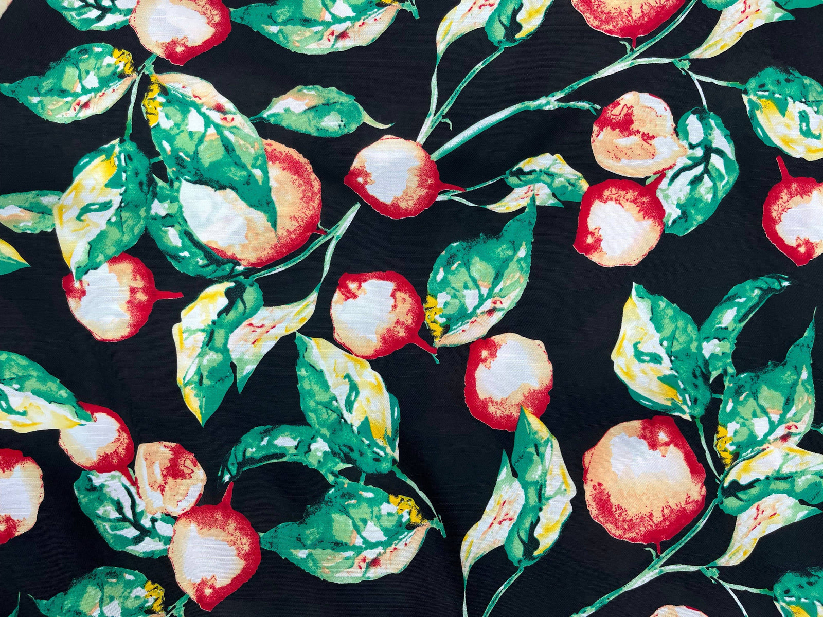 Black Bold Floral - Clearance Printed Crepe Fabric - Cheap Fabrics
