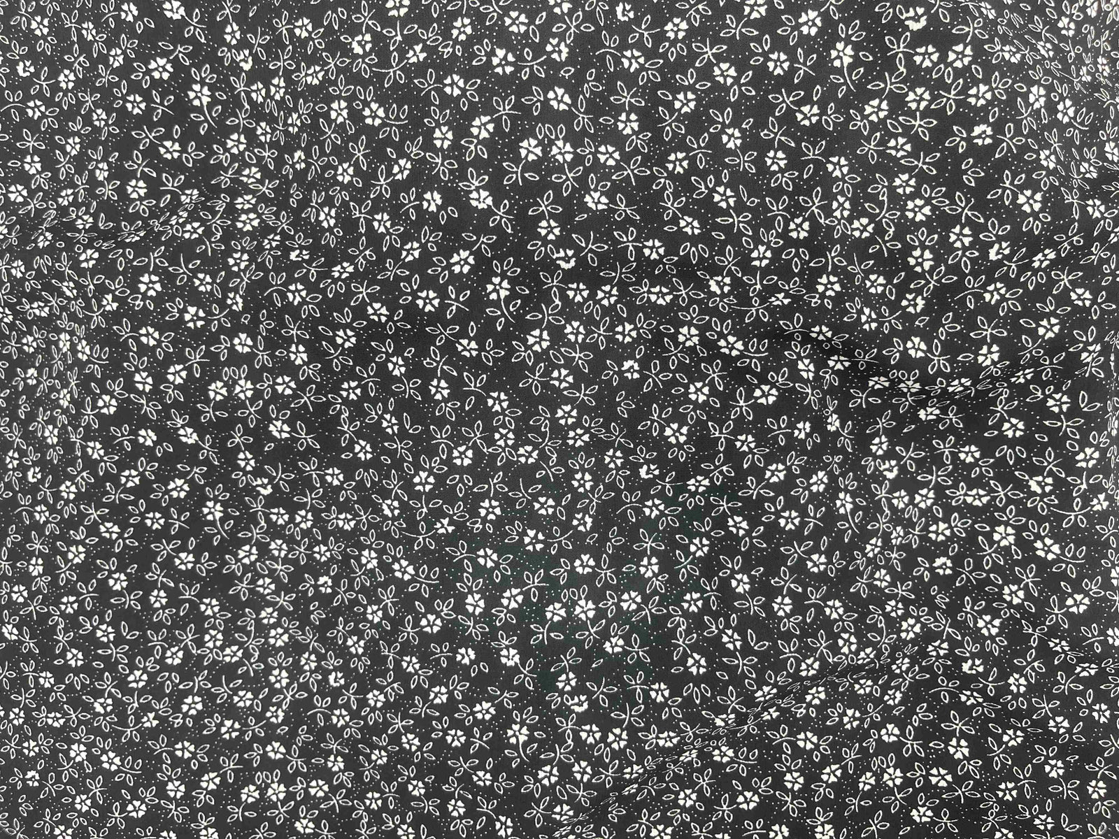 Black Ditsy Floral - Printed Crepe Special - Cheap Fabrics