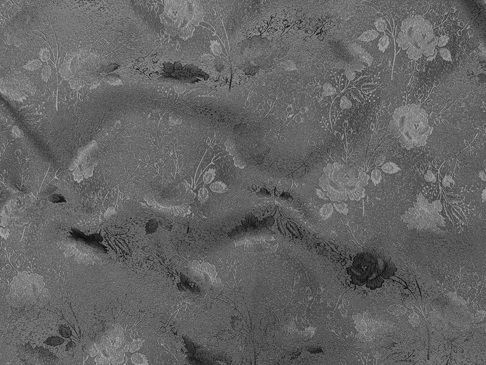 Black Floral Jacquard Fabric - Cheap Fabrics