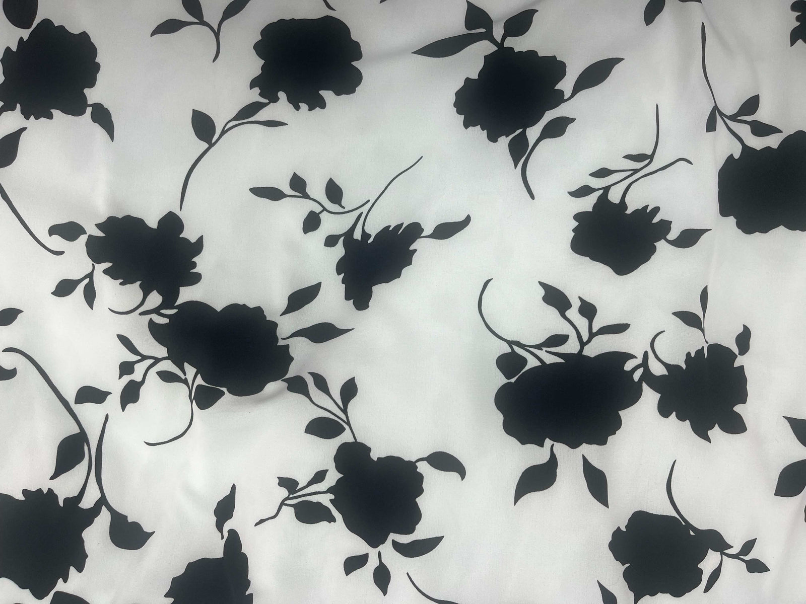 Black Ivory Floral - Printed Crepe Special - Cheap Fabrics
