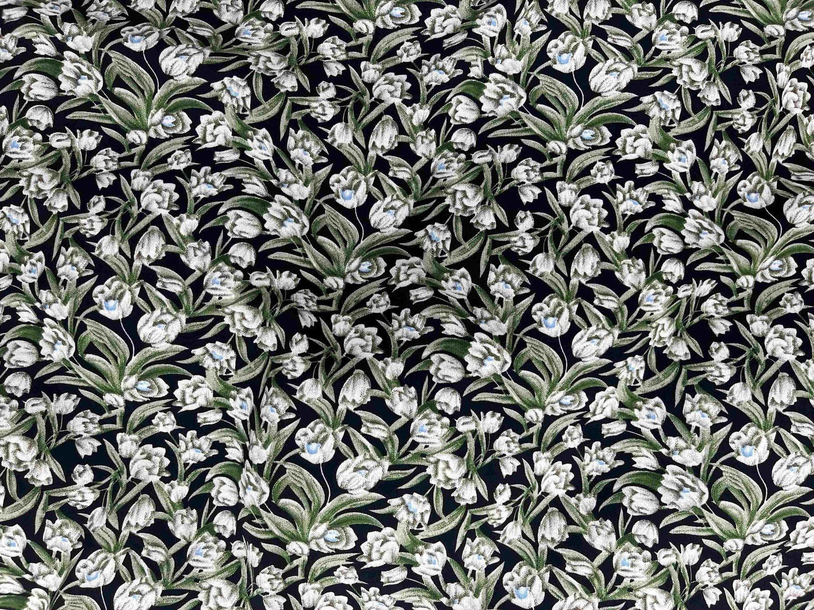 Black Olive Floral - Printed Crepe Special - Cheap Fabrics