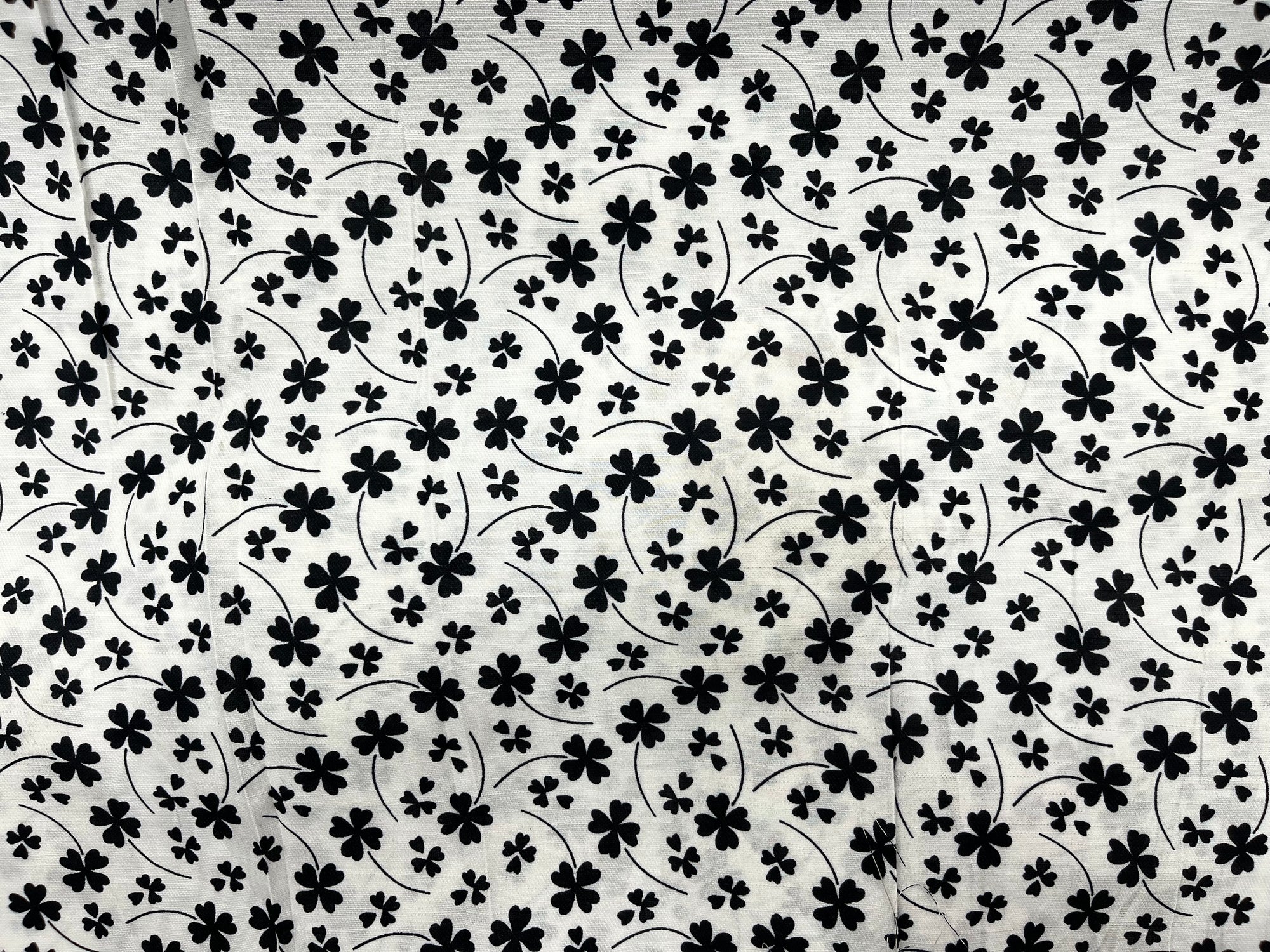 Black White Daisy - Clearance Printed Crepe Fabric