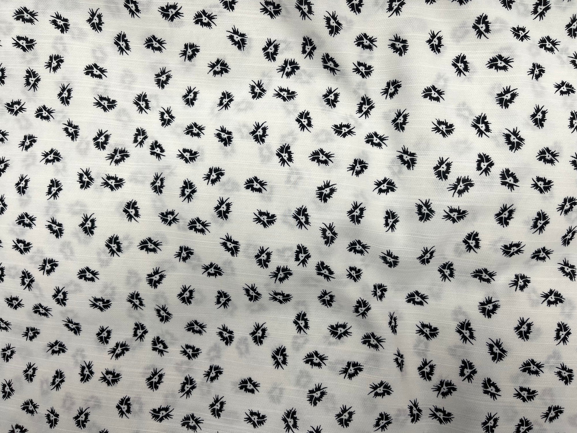 Black White Ditsy  - Clearance Printed Crepe Fabric