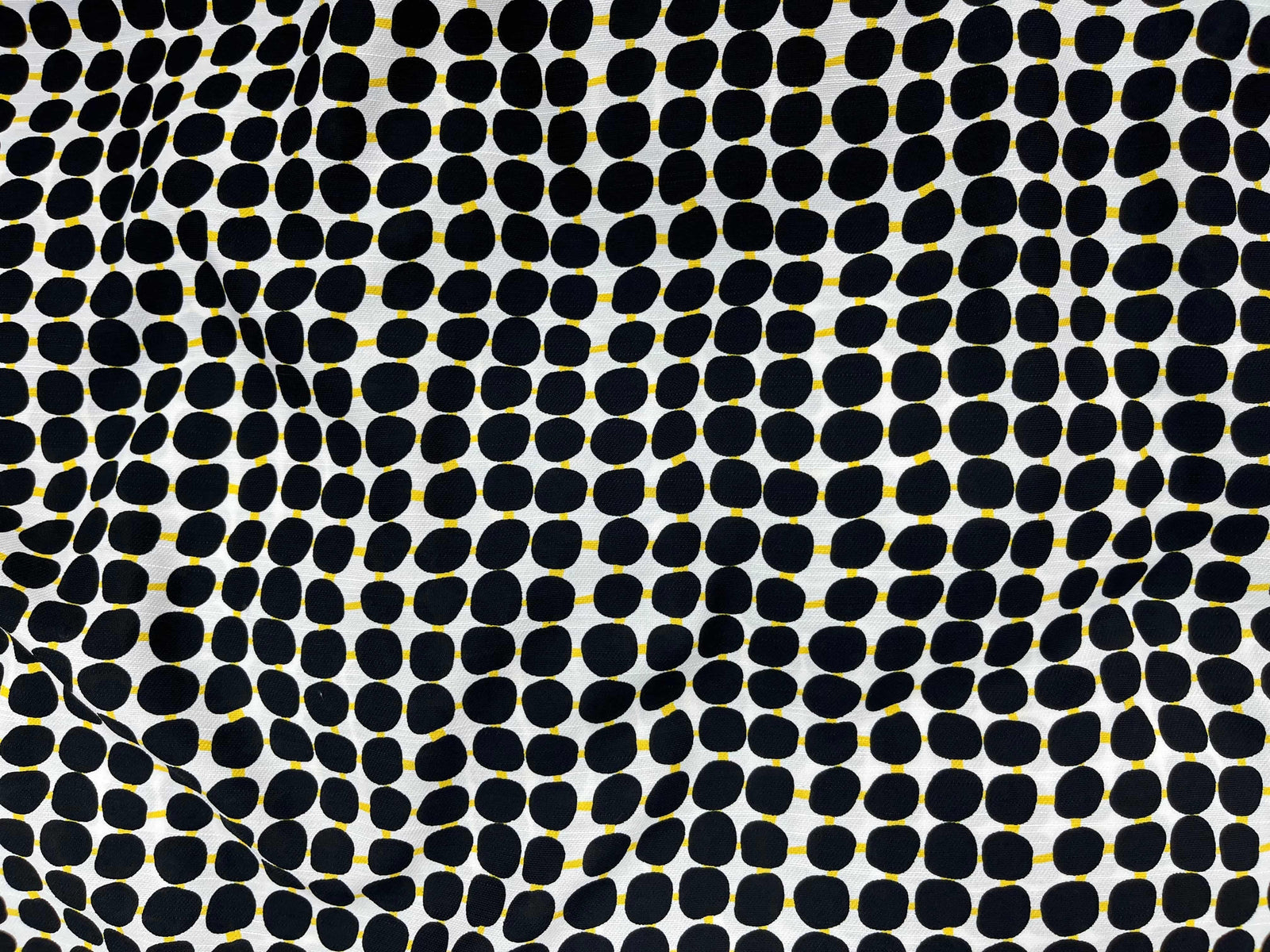Black Yellow Retro - Clearance Printed Crepe Fabric - Cheap Fabrics