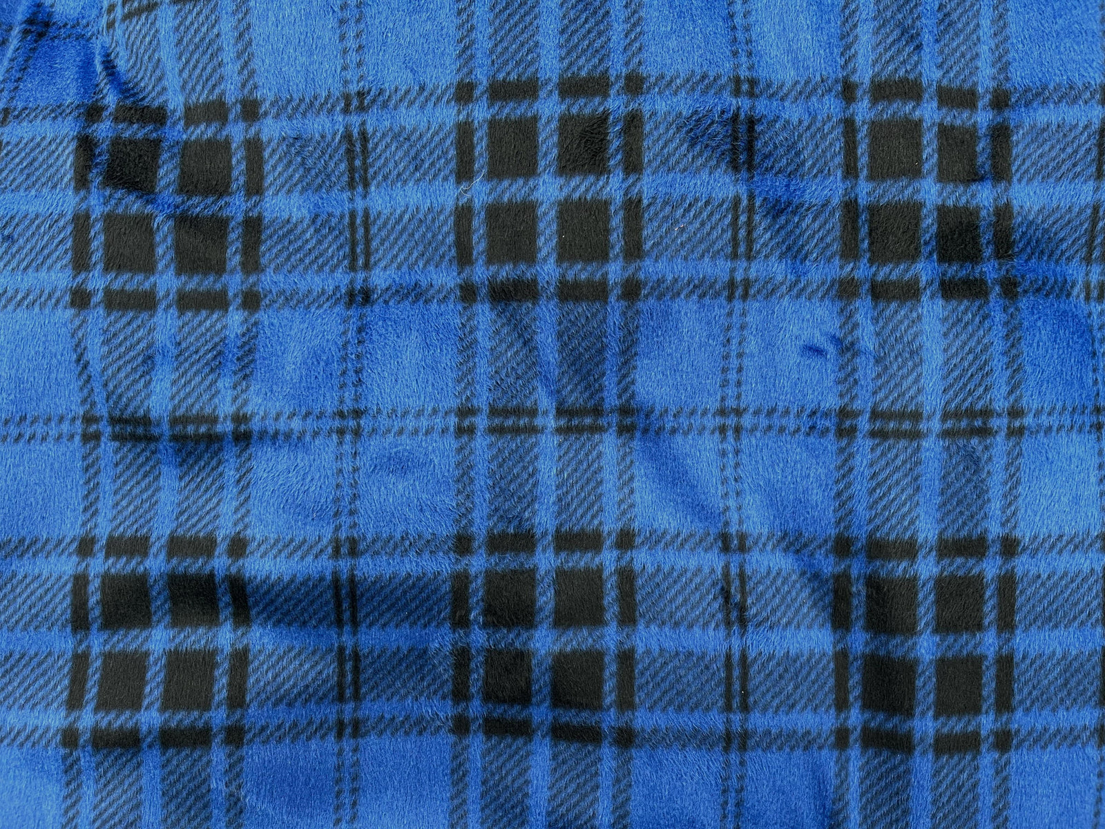 Blue Tartan - Minky Fleece Fabric - Cheap Fabrics