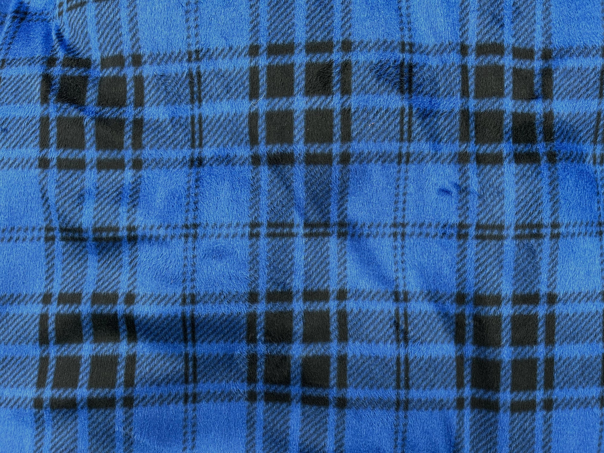 Blue Tartan - Minky Fleece Fabric