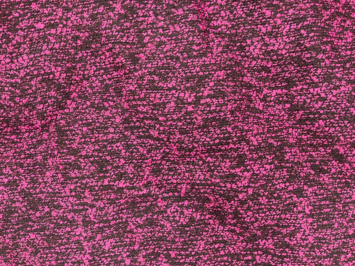 Boucle Fabric - Cerise/Black