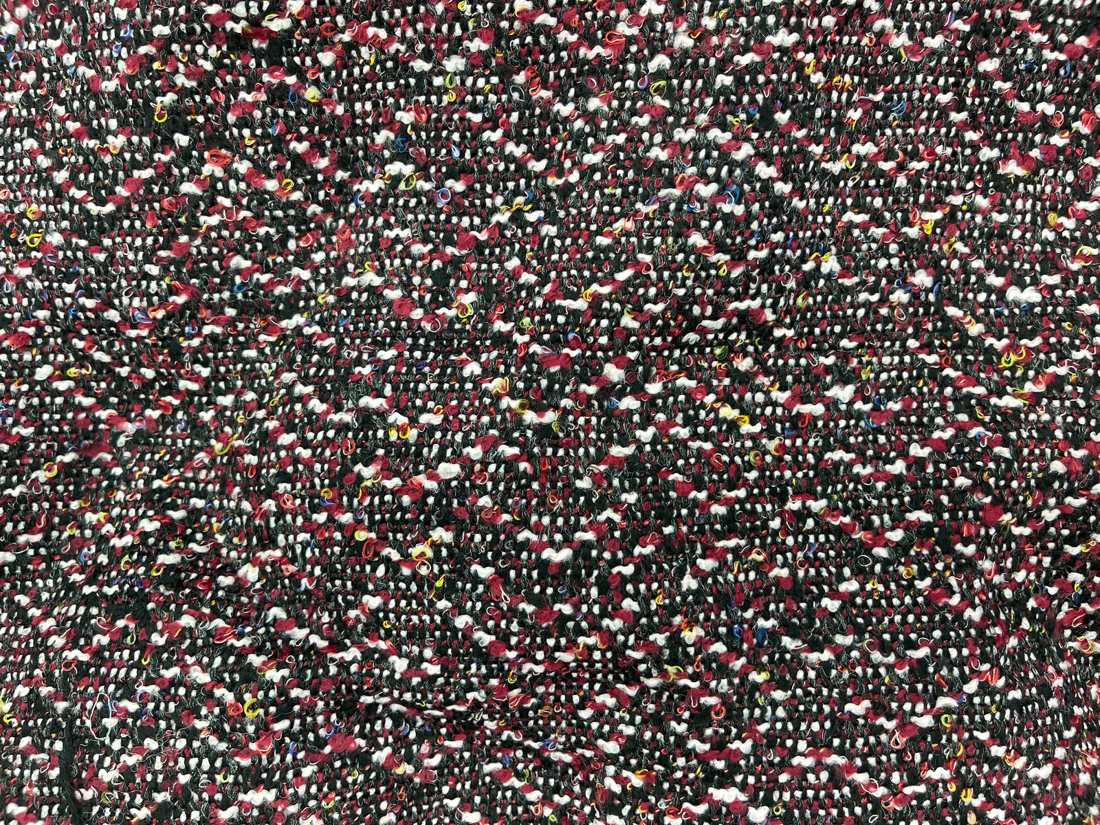 Boucle Fabric - Cherry/Black - Cheap Fabrics