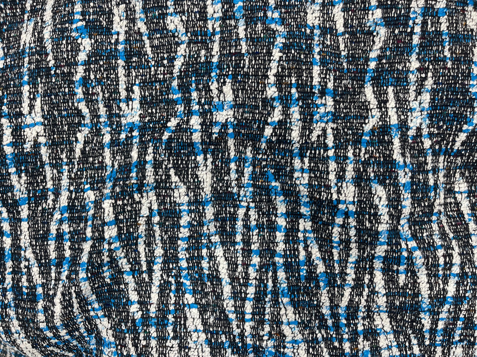 Boucle Fabric - Kingfisher/Black - Cheap Fabrics