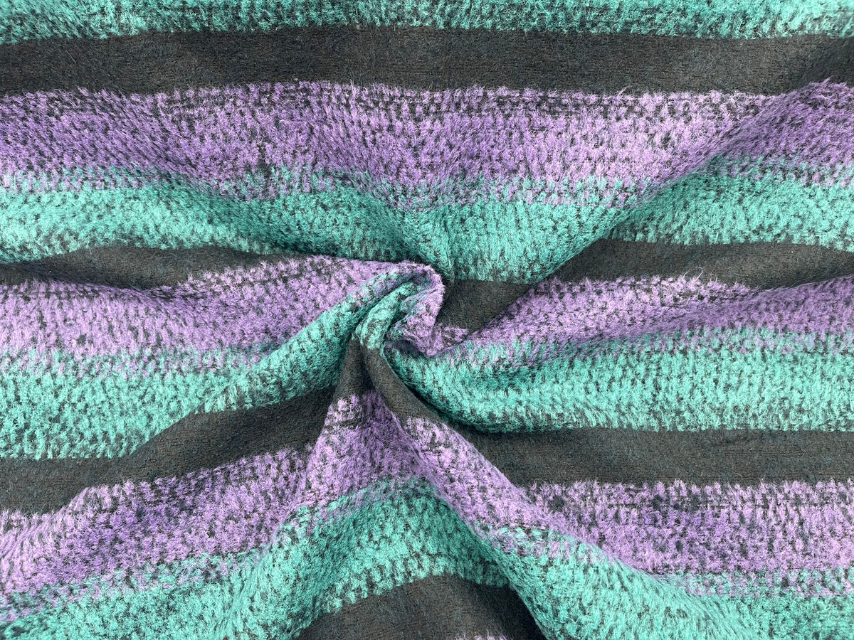 Boucle Fabric - Purple Jade Stripe