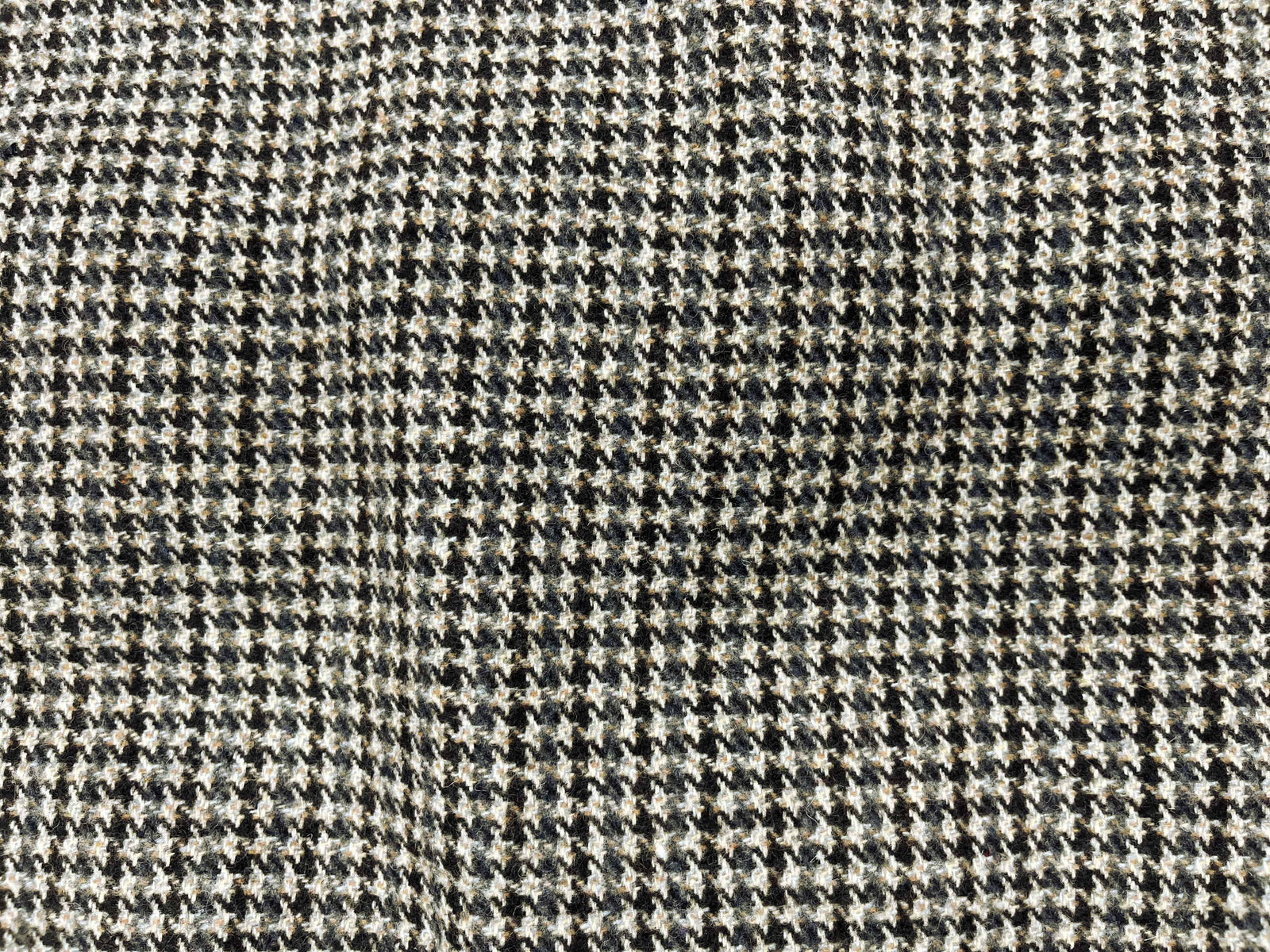 Brown Small Houndstooth Wool Blend - Cheap Fabrics