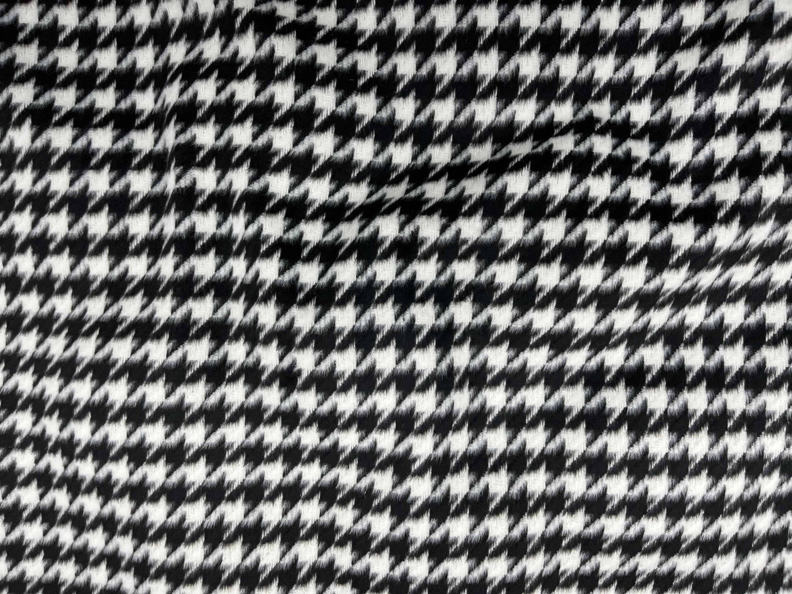 Brushed Houndstooth Wool Blend - Cheap Fabrics