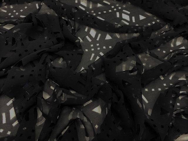 Geometric Laser Cutwork Clearance Chiffon