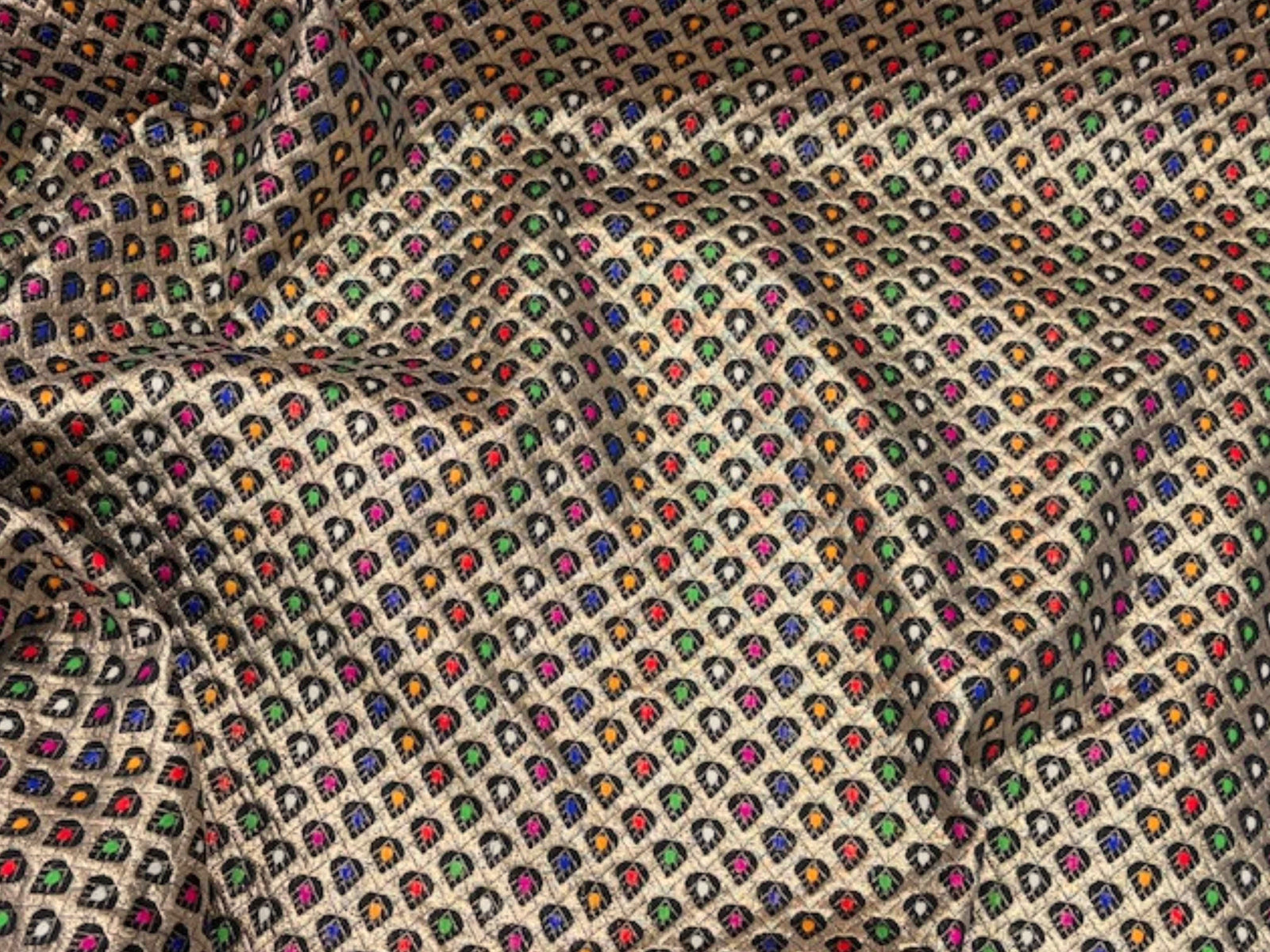 Metallic Brocade - Teardrop Design - Cheap Fabrics