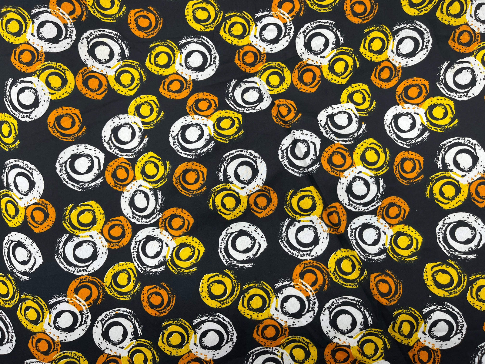 Changing Circles - Clearance Printed Crepe - Cheap Fabrics