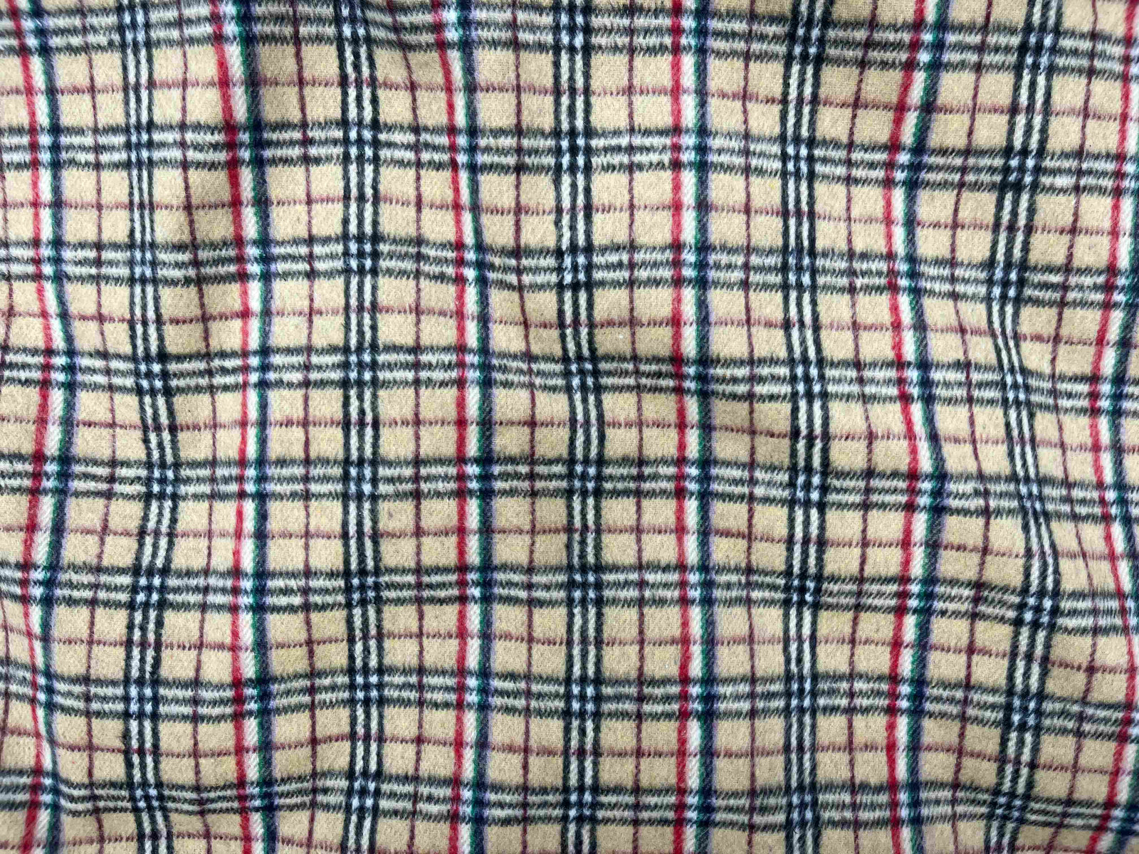 Biscuit Check Wool Mix Blend Fabric - Cheap Fabrics