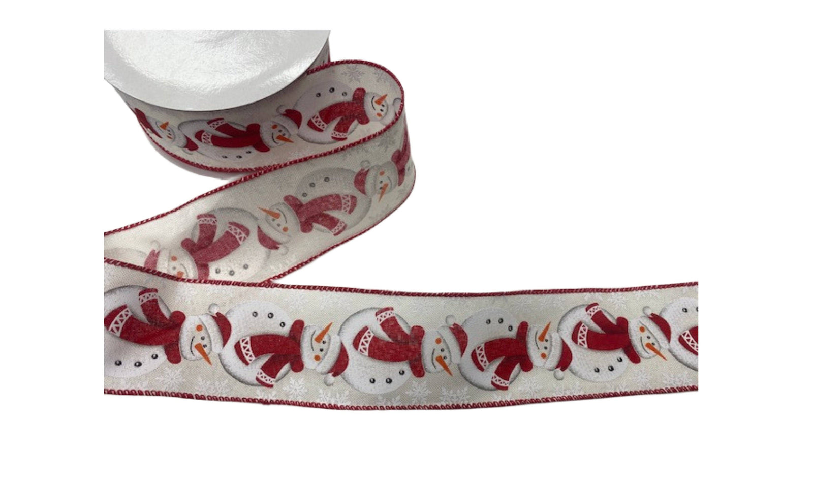 Christmas Wired Edge Ribbon - SNOWMAN - Cheap Fabrics