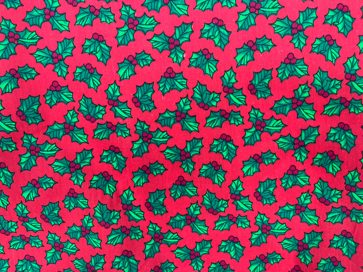 Christmas Classic Holly - Poly/Cotton Print