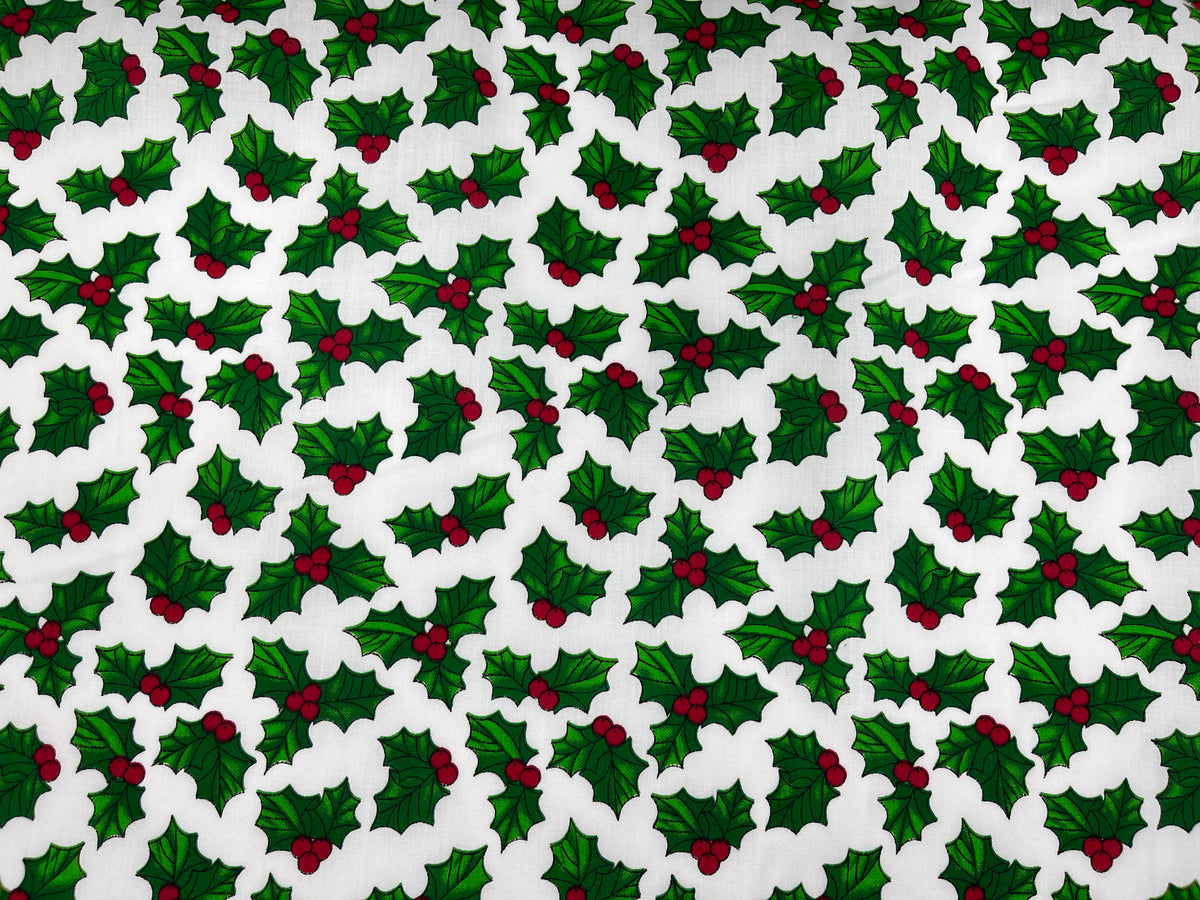 Christmas Classic Holly - Poly/Cotton Print