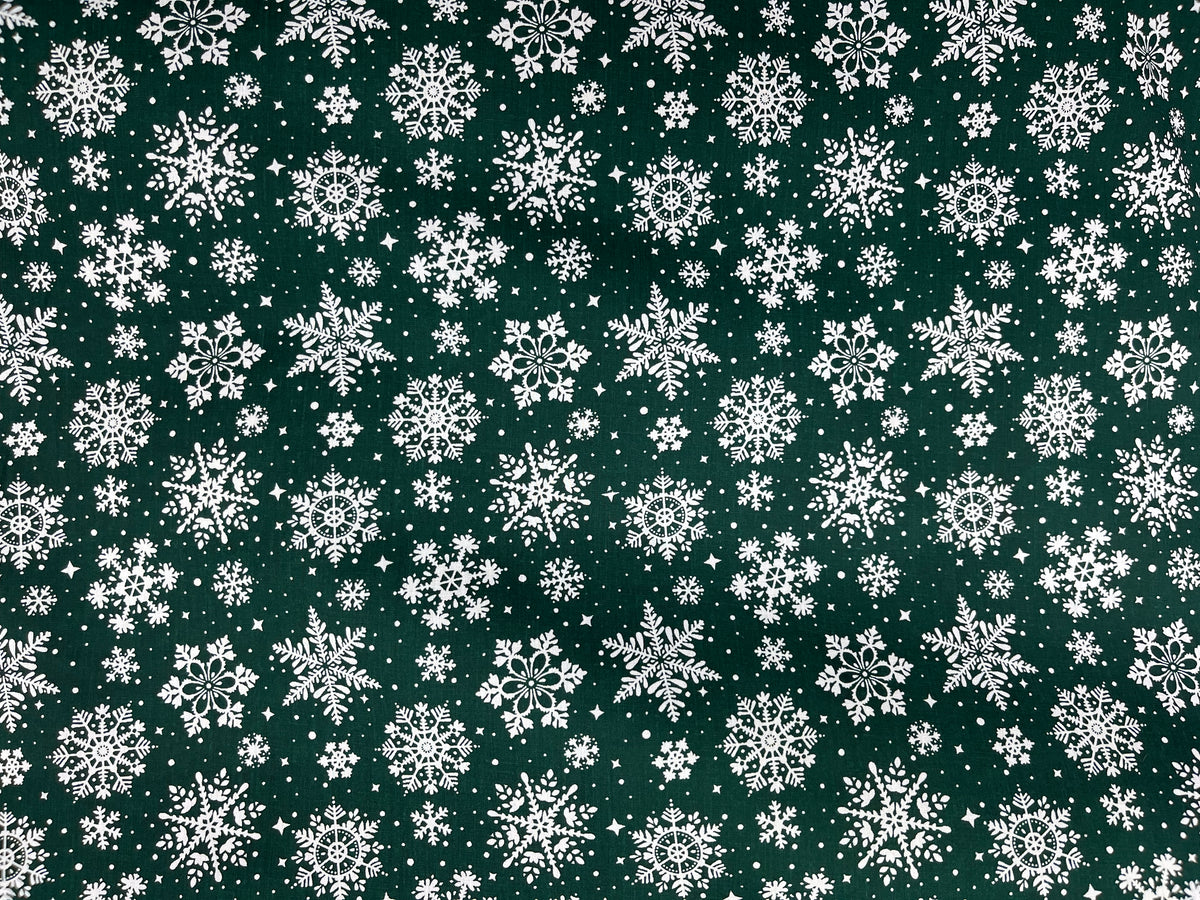 Christmas Snowflakes - Poly/Cotton Print