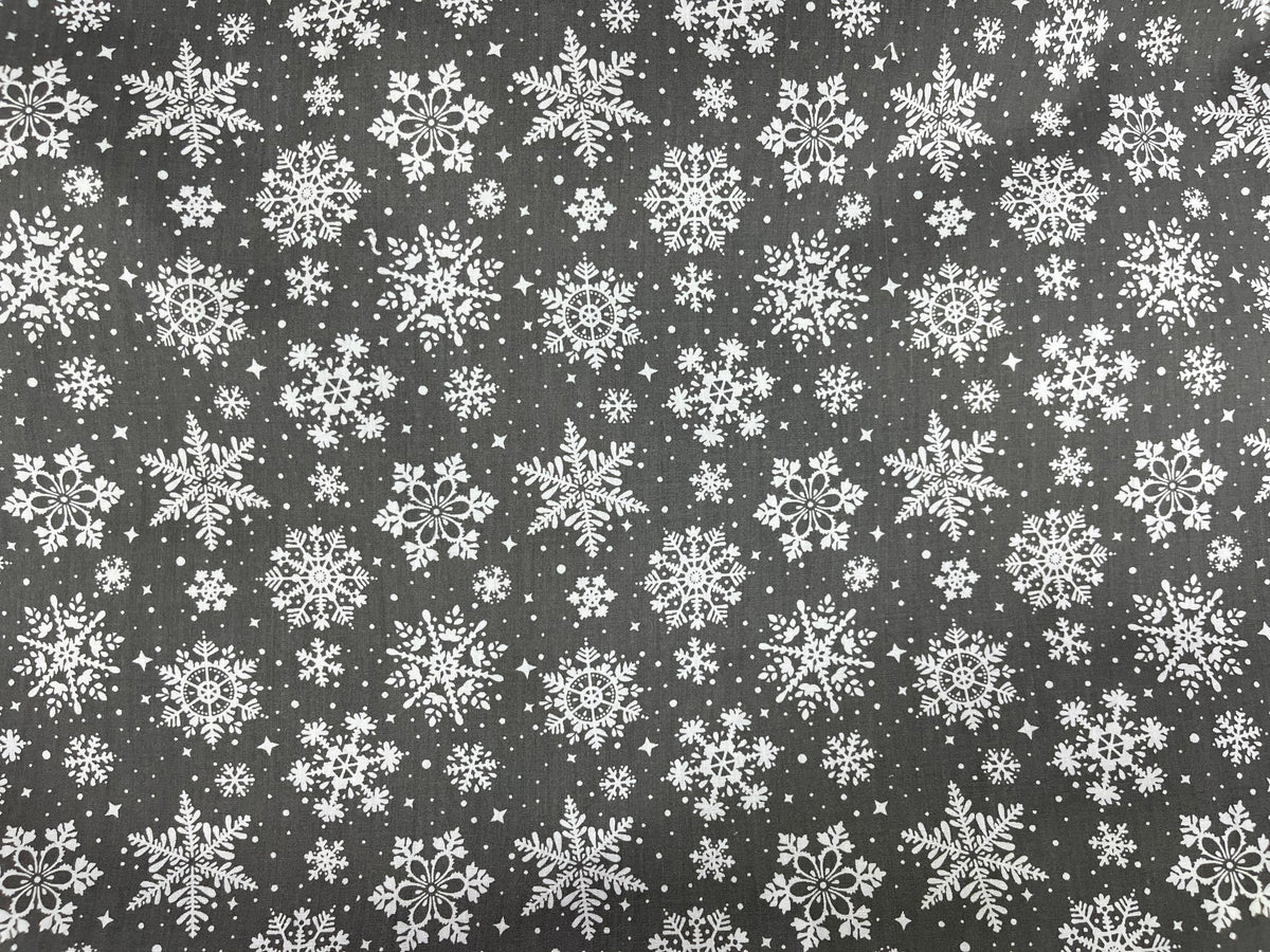 Christmas Snowflakes - Poly/Cotton Print