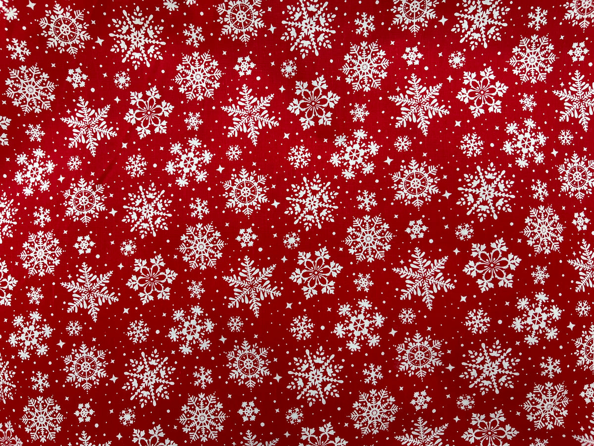 Christmas Snowflakes - Poly/Cotton Print