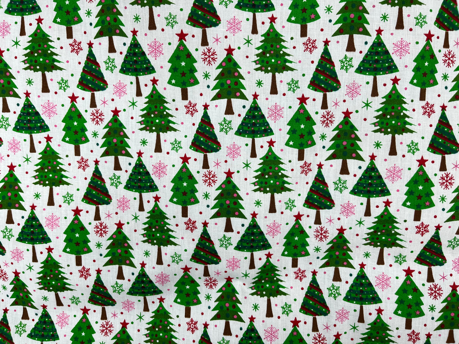 Christmas Tree Fabric Print - Cotton/Poly - Cheap Fabrics