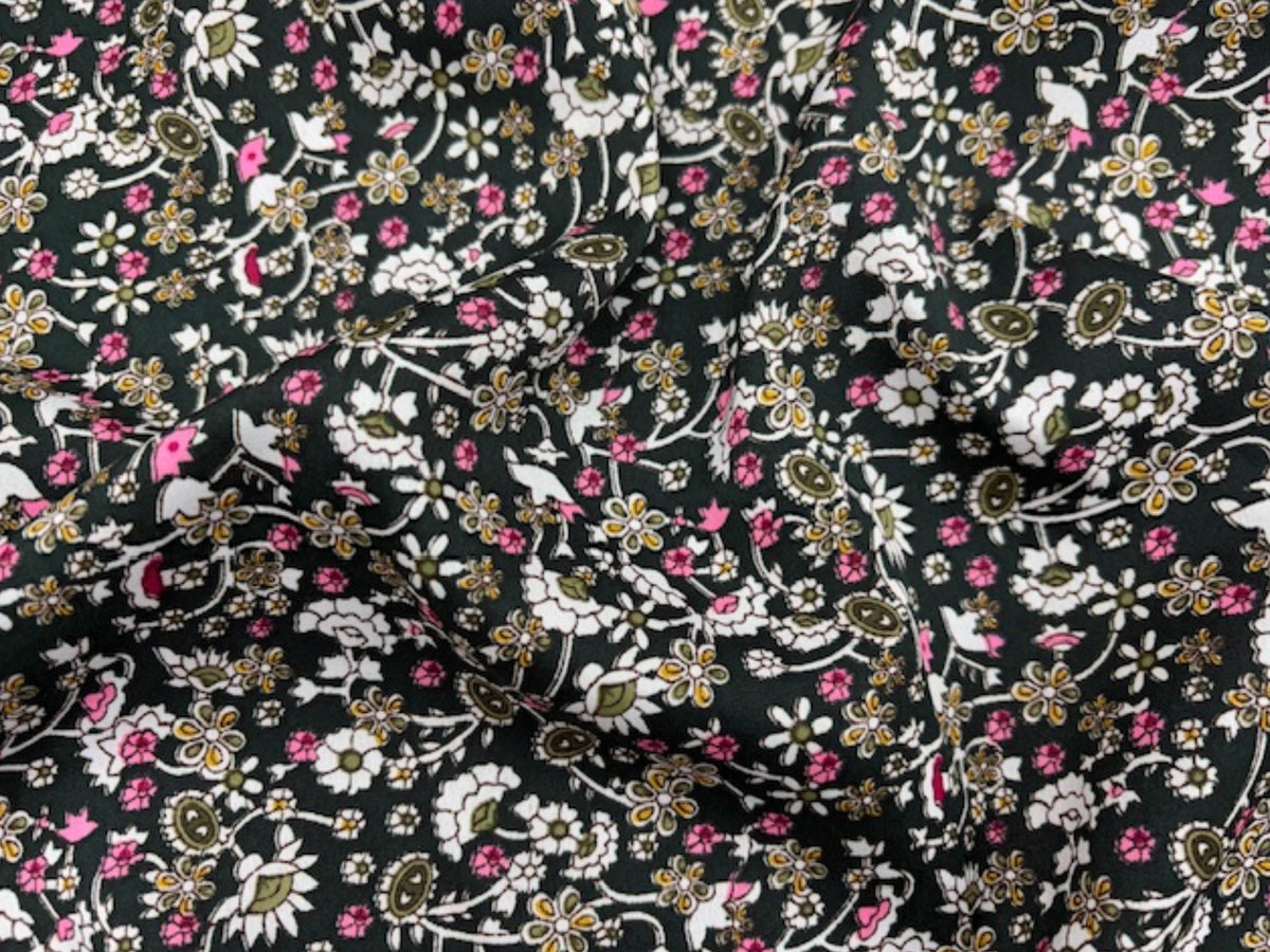 Mini Floral - Clearance Printed Crepe Fabric - Cheap Fabrics