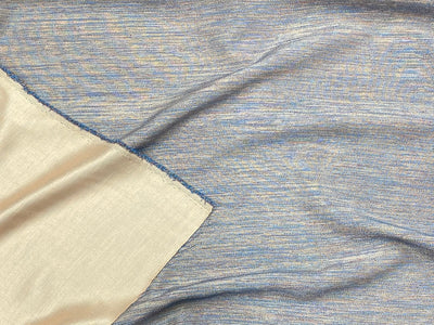 Print & Plain Fabric Coordinates- Blue Shades With Gold
