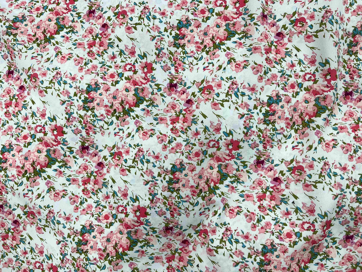 Coral Floral - Printed Crepe Special - Cheap Fabrics