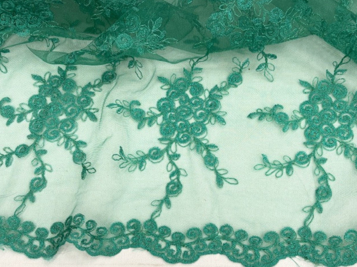 Corded Flower - Clearance Embroidered Tulle - Cheap Fabrics