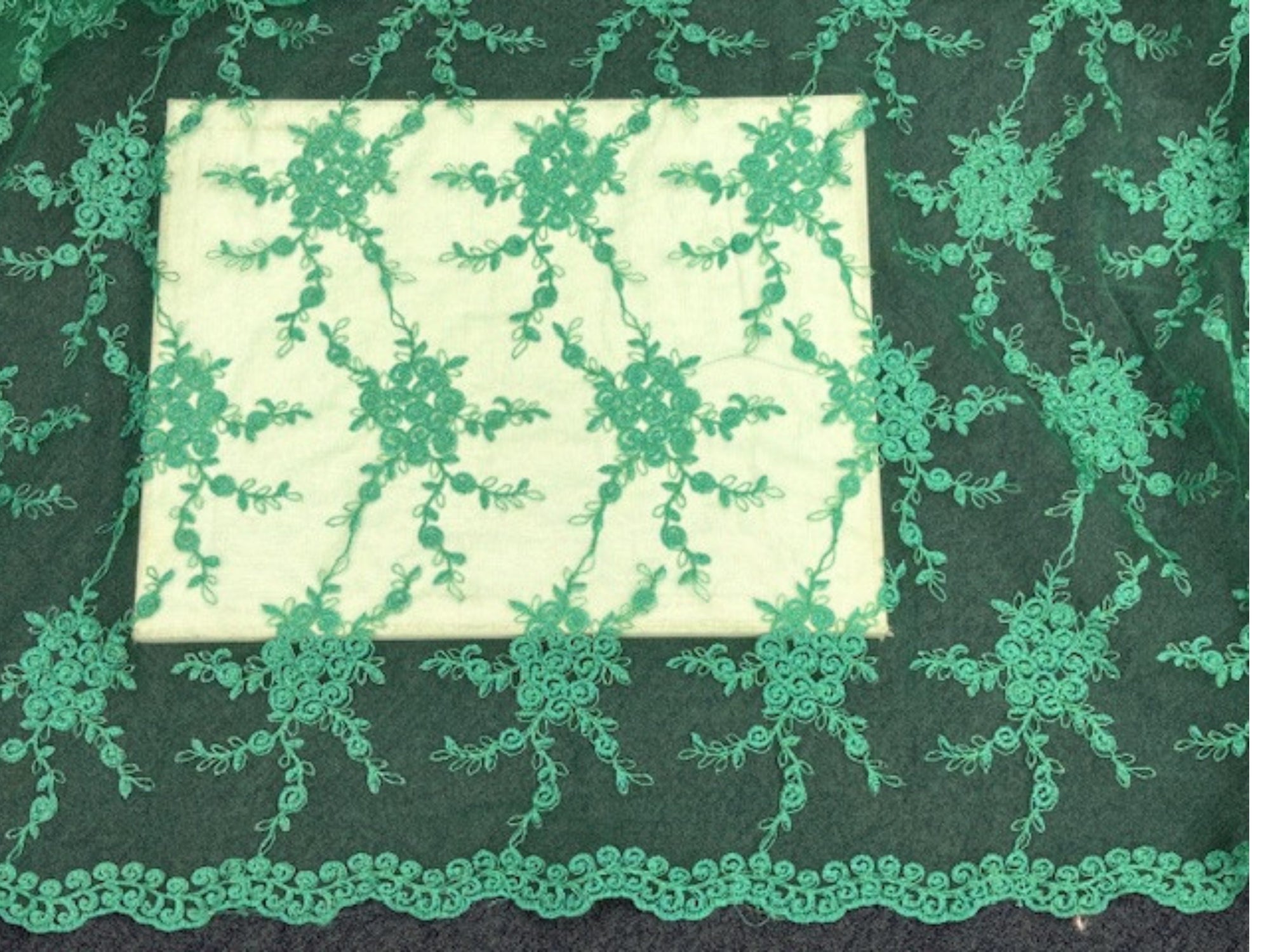 Corded Flower - Clearance Embroidered Tulle - Cheap Fabrics