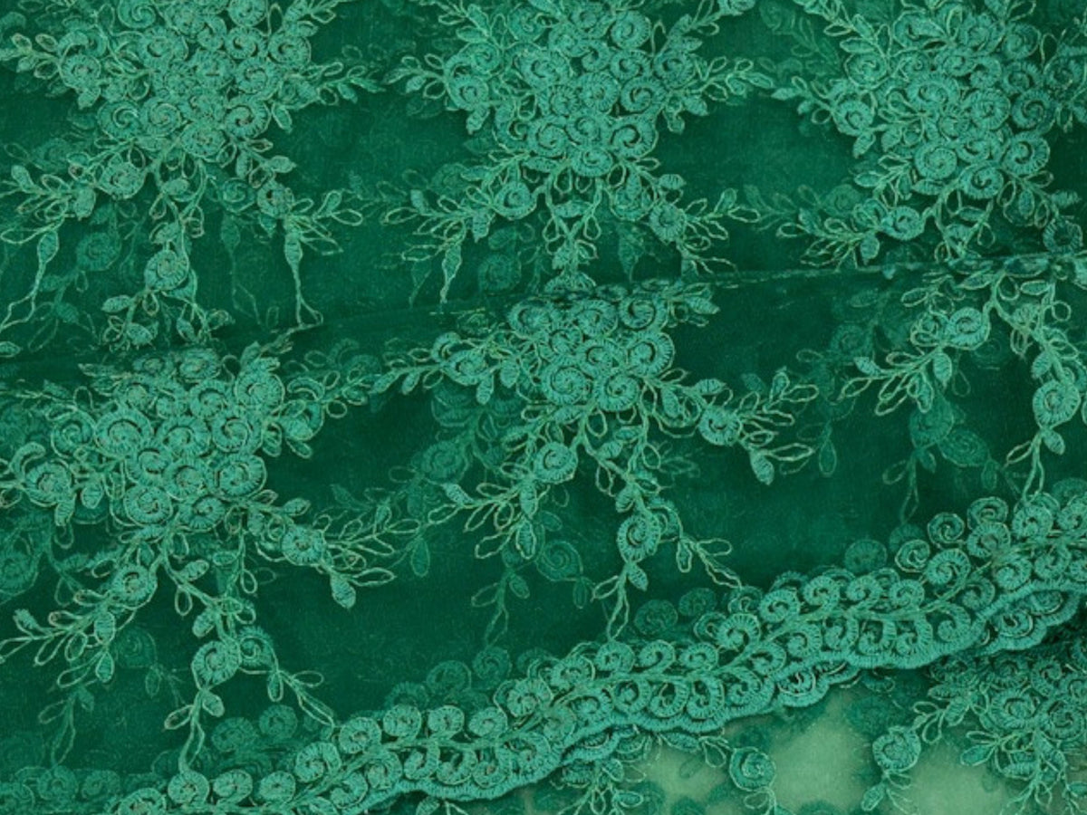 Corded Flower - Clearance Embroidered Tulle - Cheap Fabrics