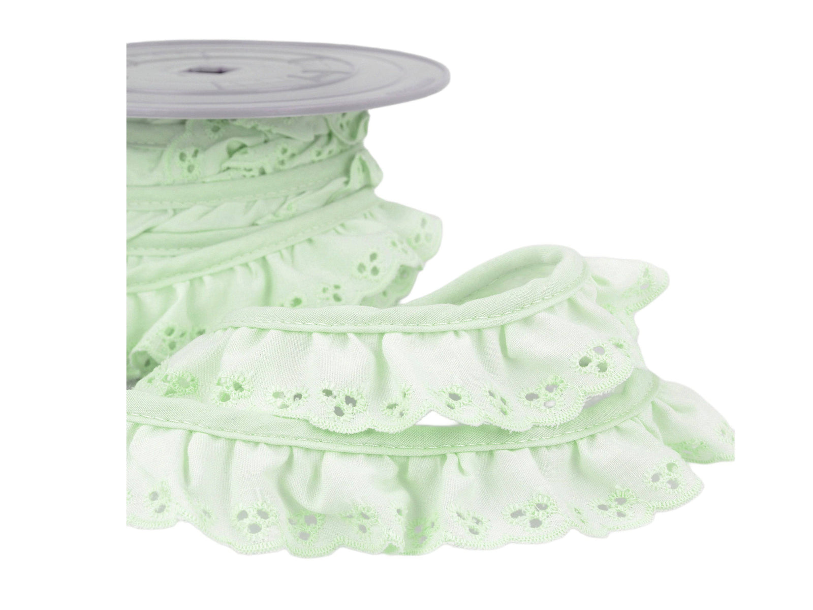 Embroidered Anglais Frill Trim - Scalloped Floral Broderie - Cheap Fabrics