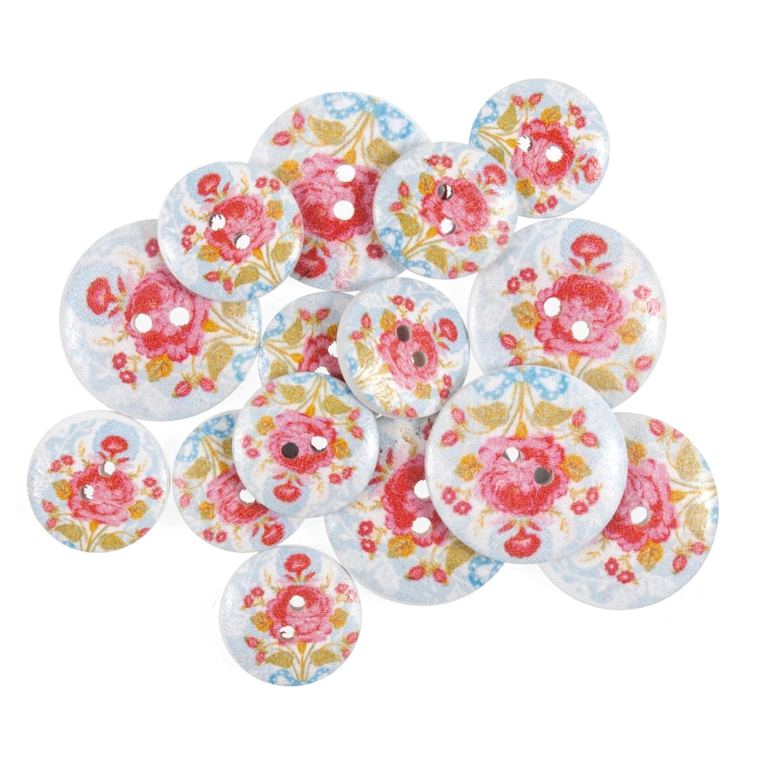 Floral Buttons - Rose Garden - Cheap Fabrics