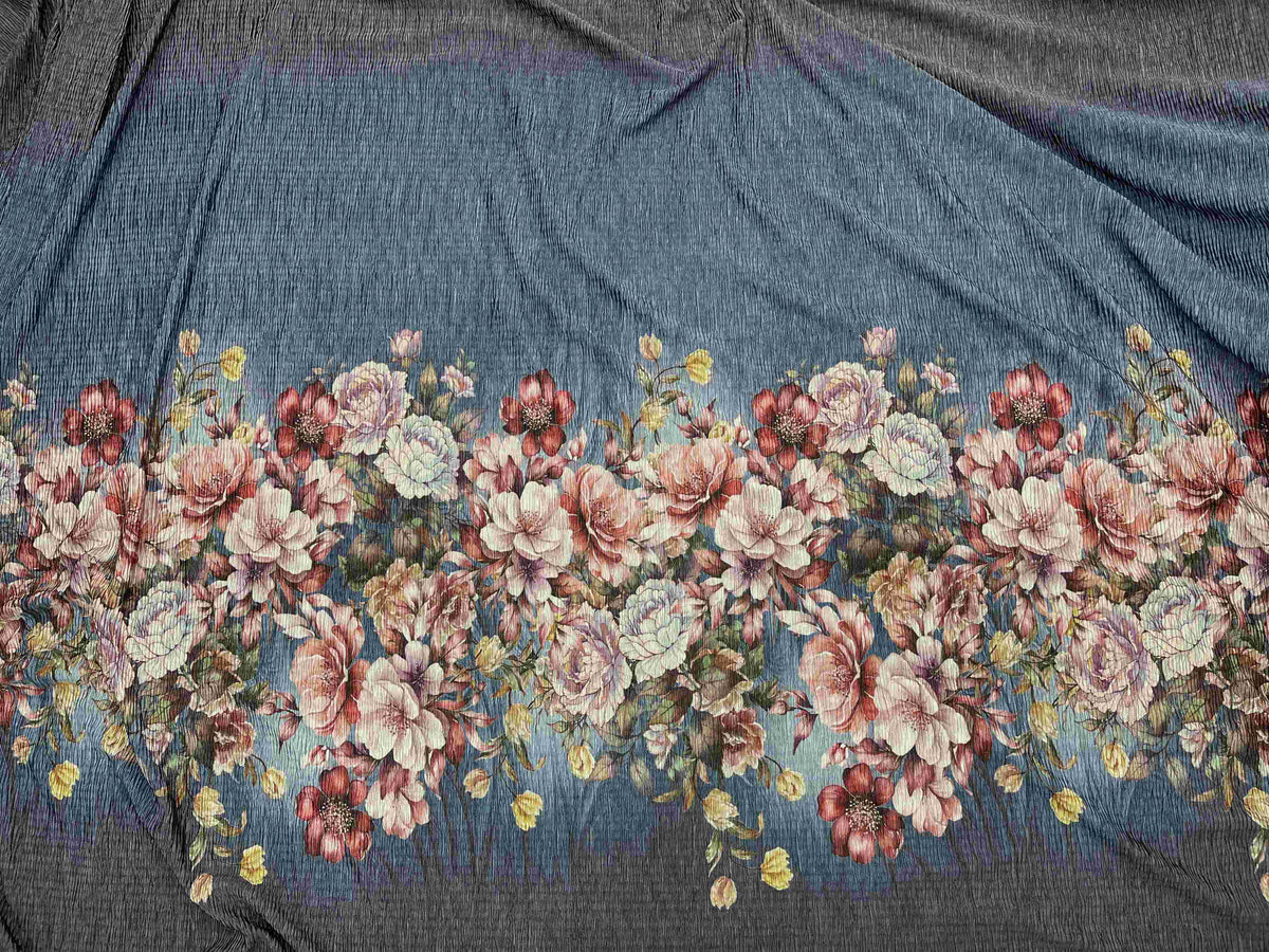 Crushed Jersey Fabric - Boho Floral